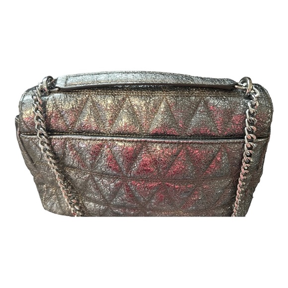 SOLD - Michael Kors Silver Quilted Leather Shoulder Bag w/Silver Hardware - Picture 8 of 13